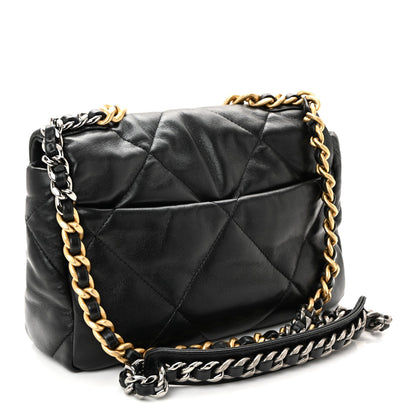 Lambskin Quilted Medium Chanel 19 Flap Black