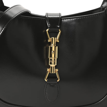 Boarded Dyana Lux Calfskin Small Jackie 1961 Hobo Black
