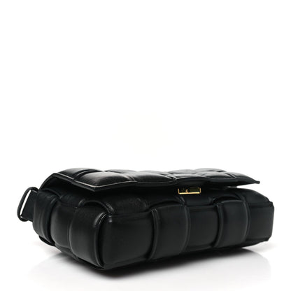 Nappa Maxi Intreccio Small Padded Cassette Crossbody Bag Black