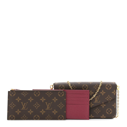 Monogram Pochette Felicie Chain Wallet Fuchsia