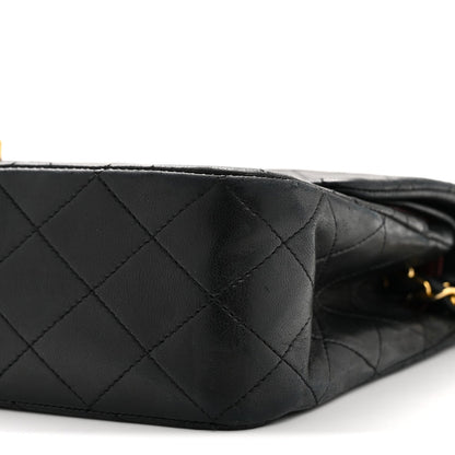 Lambskin Quilted Medium Double Flap Black
