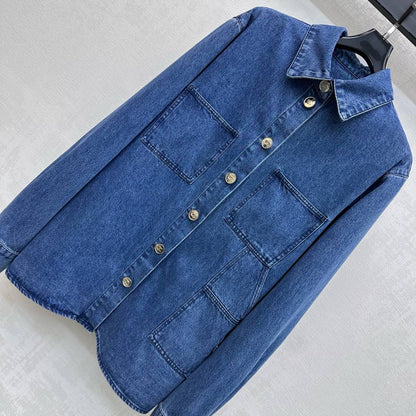 CC 26S Loose-fit Denim Jacket Indigo Blue Cotton Denim 350421