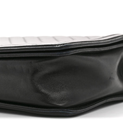 Lambskin Quilted Large Boy Flap Black