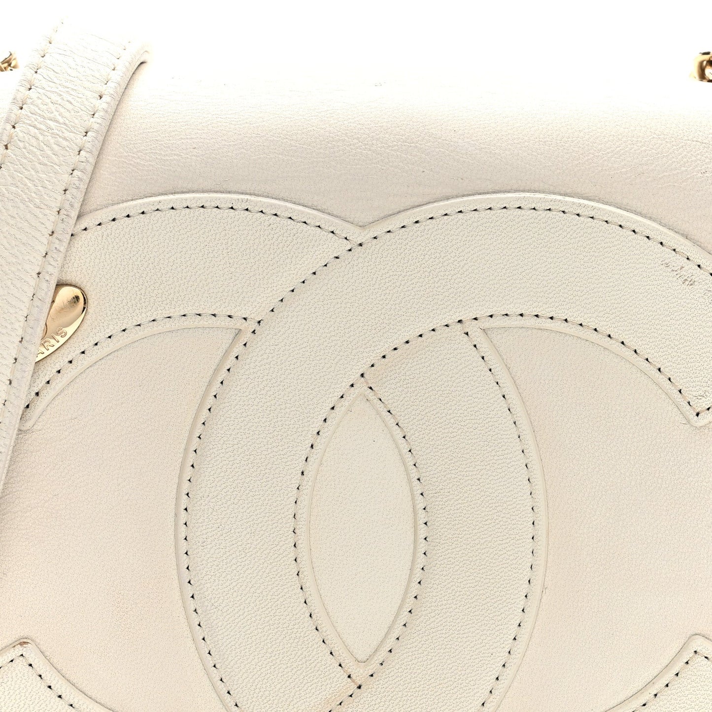 Lambskin CC Mania Flap Bag White