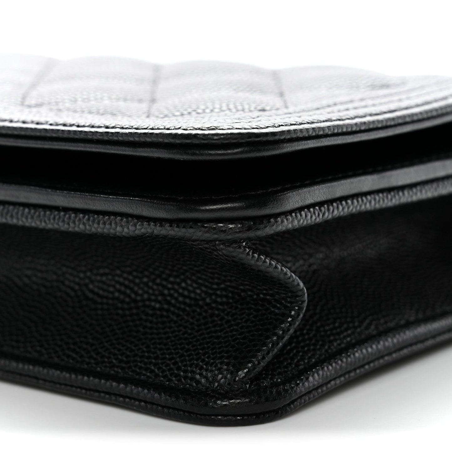 Caviar Quilted Boy Wallet On Chain WOC Black