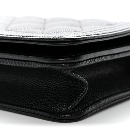 Caviar Quilted Boy Wallet On Chain WOC Black