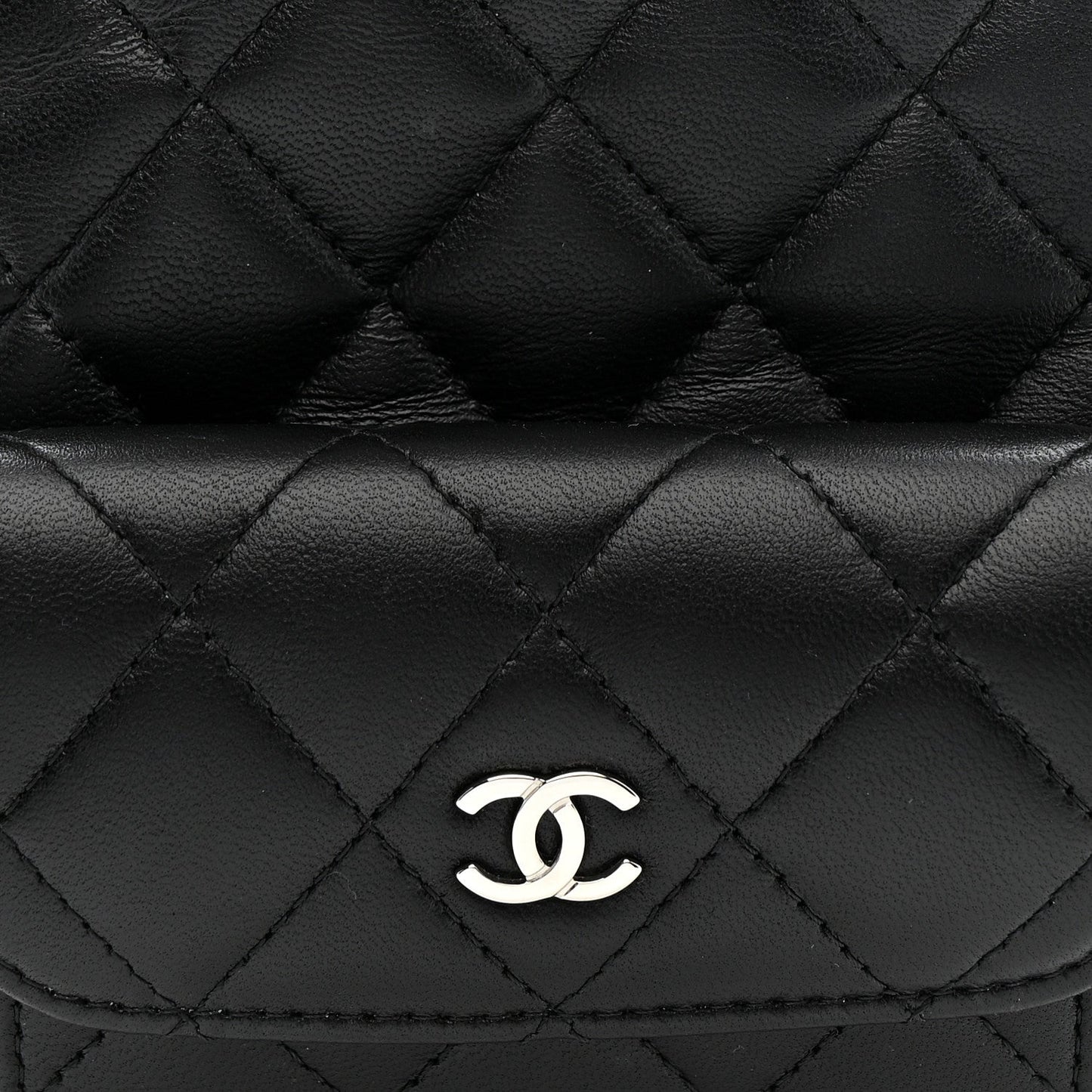 Lambskin Quilted CC Mini Classic Backpack Black
