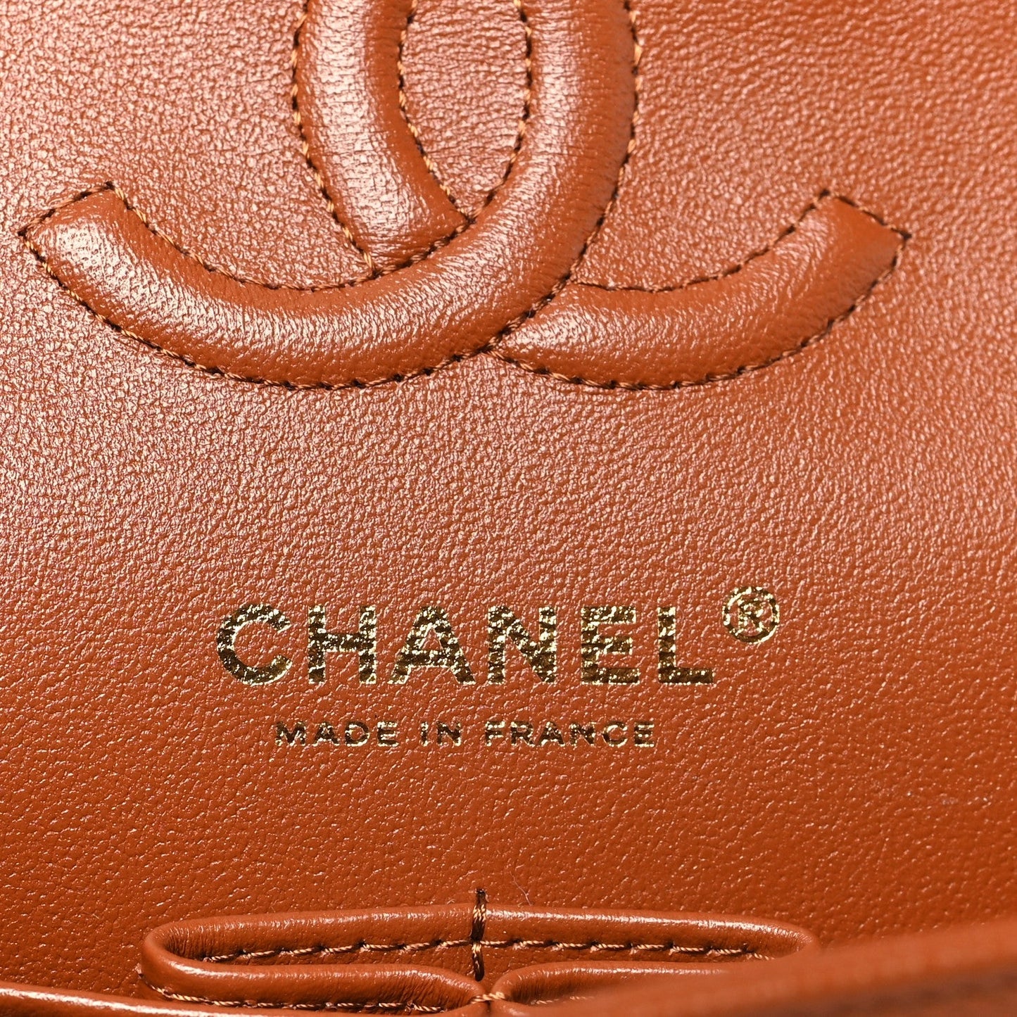 Caviar Quilted Small Double Flap Light Brown