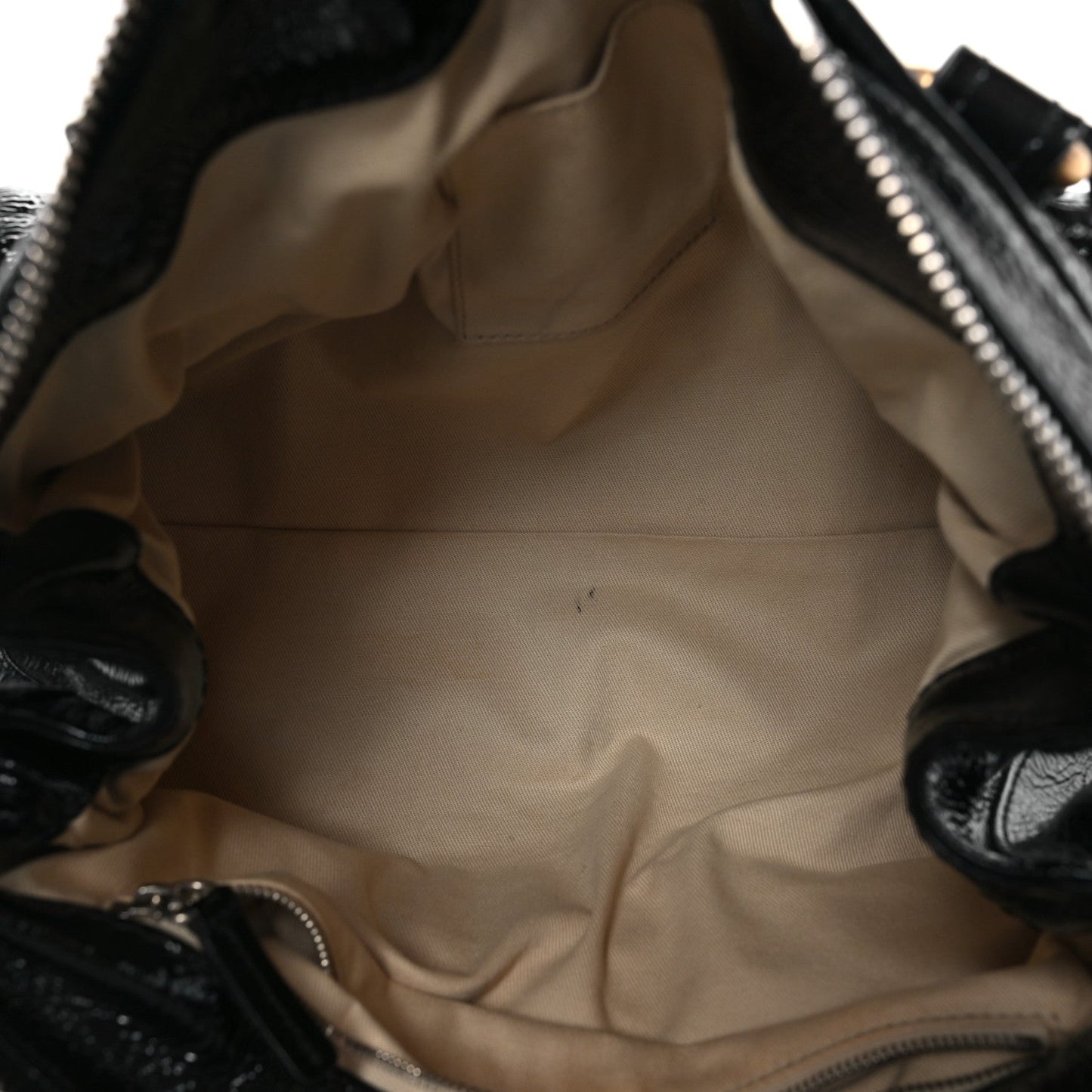 Crinkled Patent Medium Paddington Satchel Black