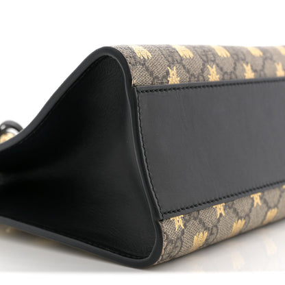 GG Supreme Monogram Bees Small Padlock Tote Beige Oro Black