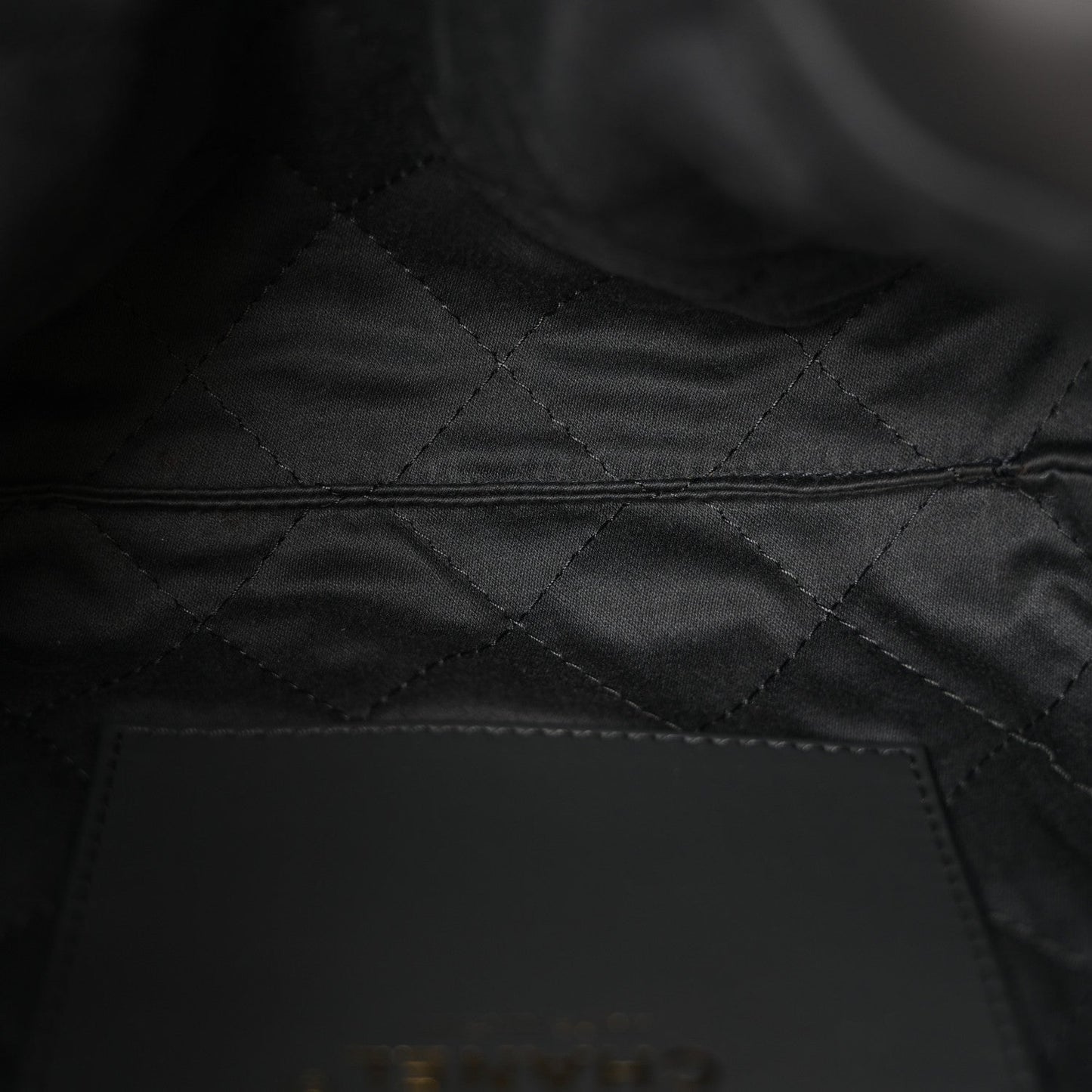 Shiny Calfskin Quilted Mini Chanel 22 Dark Grey