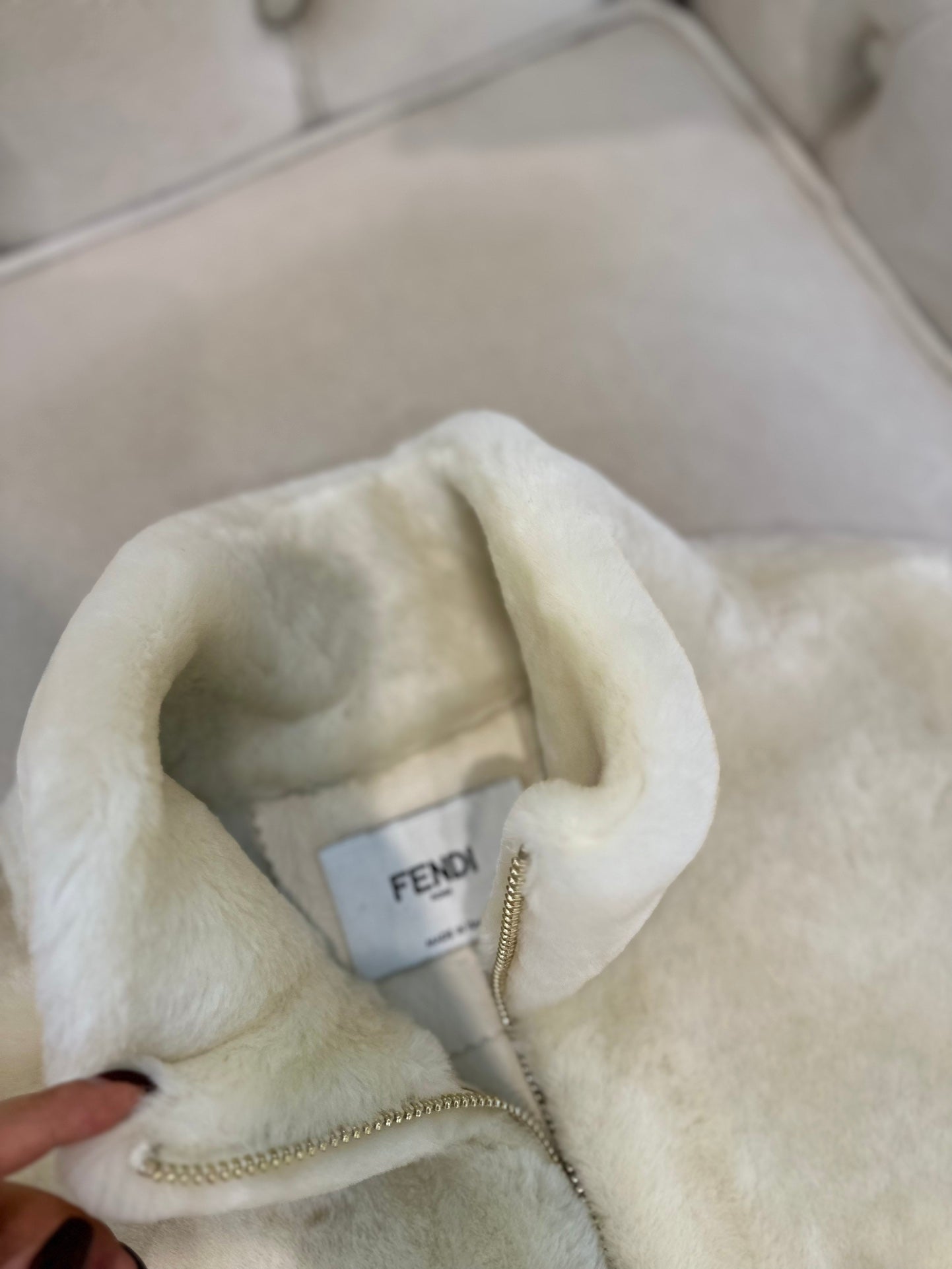 Fendi 25AW Merino Shearling White Vest