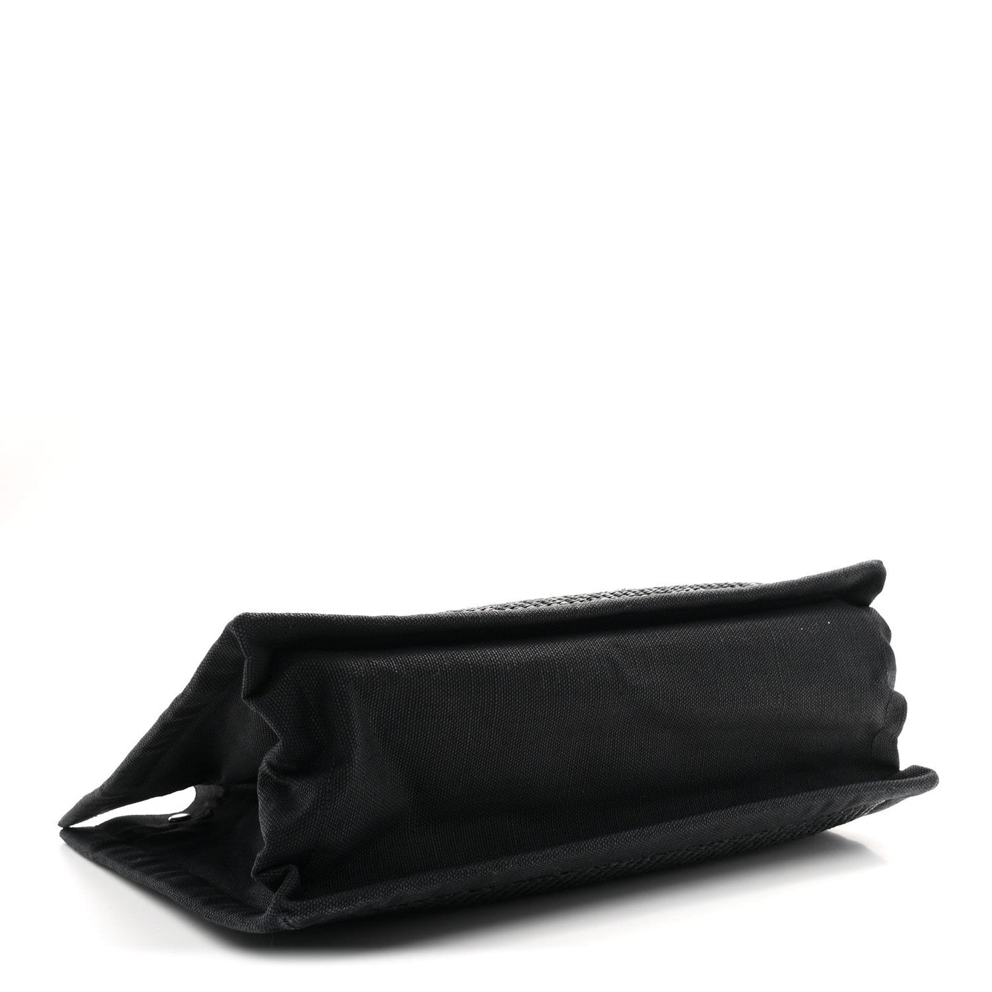 Raffia Linen Calfskin Rive Gauche Tote Black