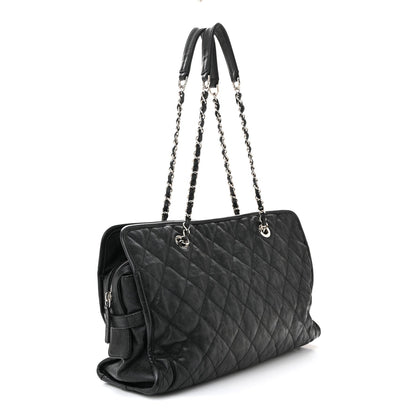 Caviar Quilted French Riviera Tote Black