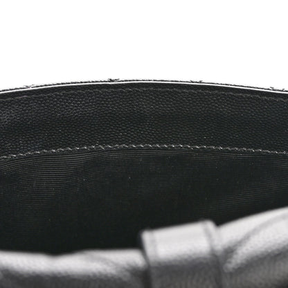 Grain De Poudre Textured Mixed Matelasse Large Triquilt Monogram Satchel Black