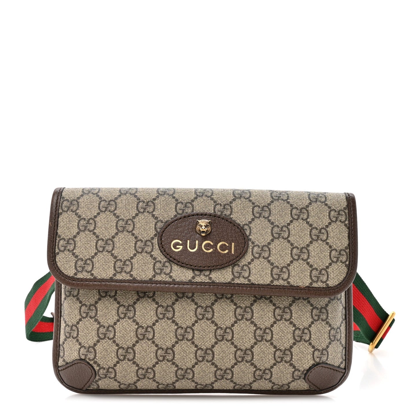 GG Supreme Monogram Neo Vintage Web Belt Bag Brown
