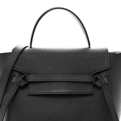 Grained Calfskin Micro Belt Bag Black