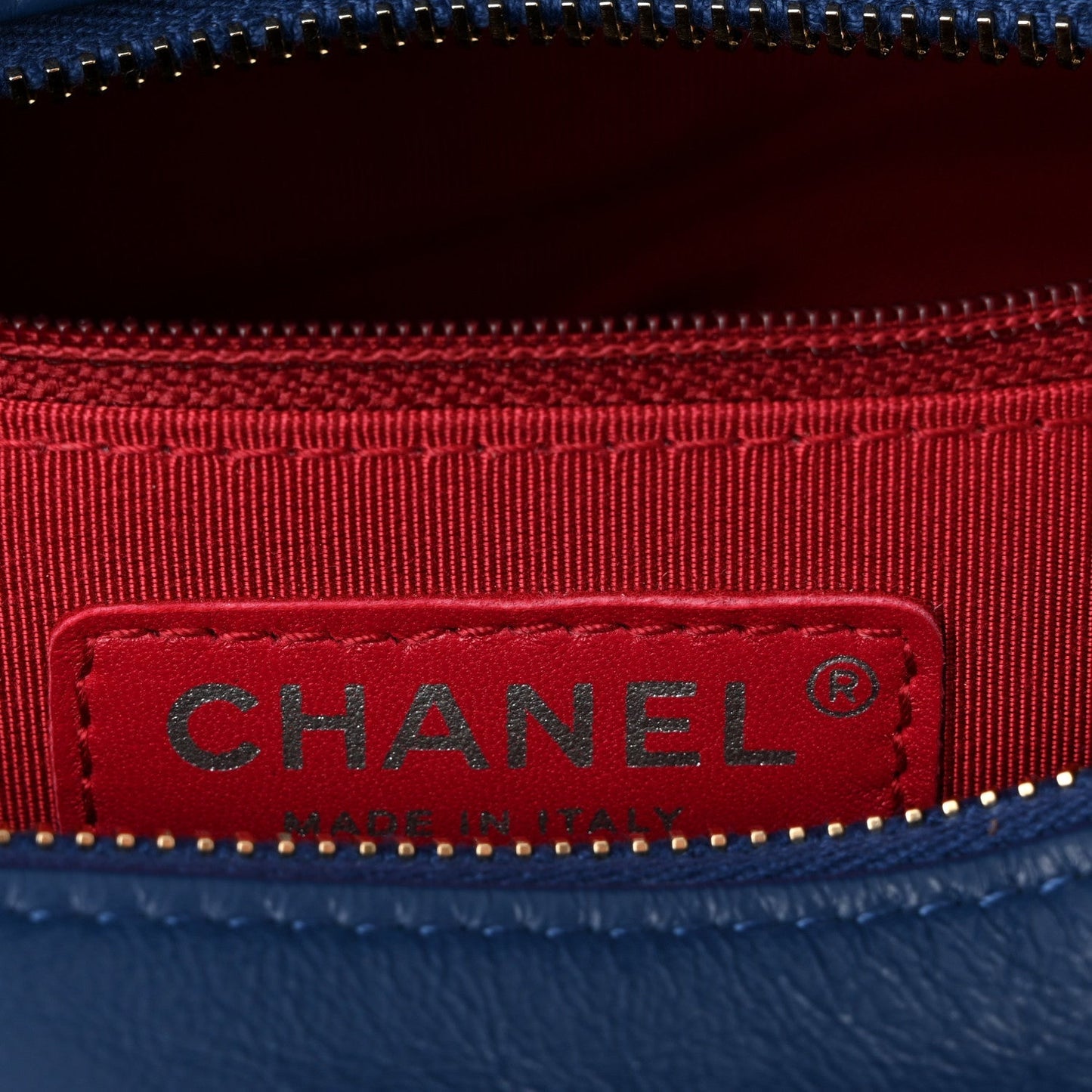 Patent Goatskin Quilted Medium Gabrielle Hobo Blue