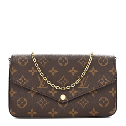 Monogram Pochette Felicie Chain Wallet Fuchsia