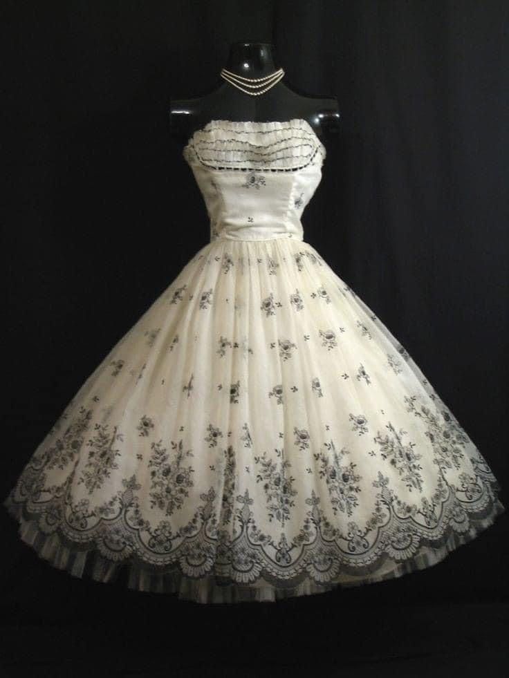 formaldressy--Black and white exquisite lace tulle midi homecoming dress formal gown gh5587