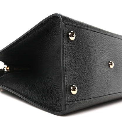 Dollar Calfskin Medium Soho Top Handle Satchel Black