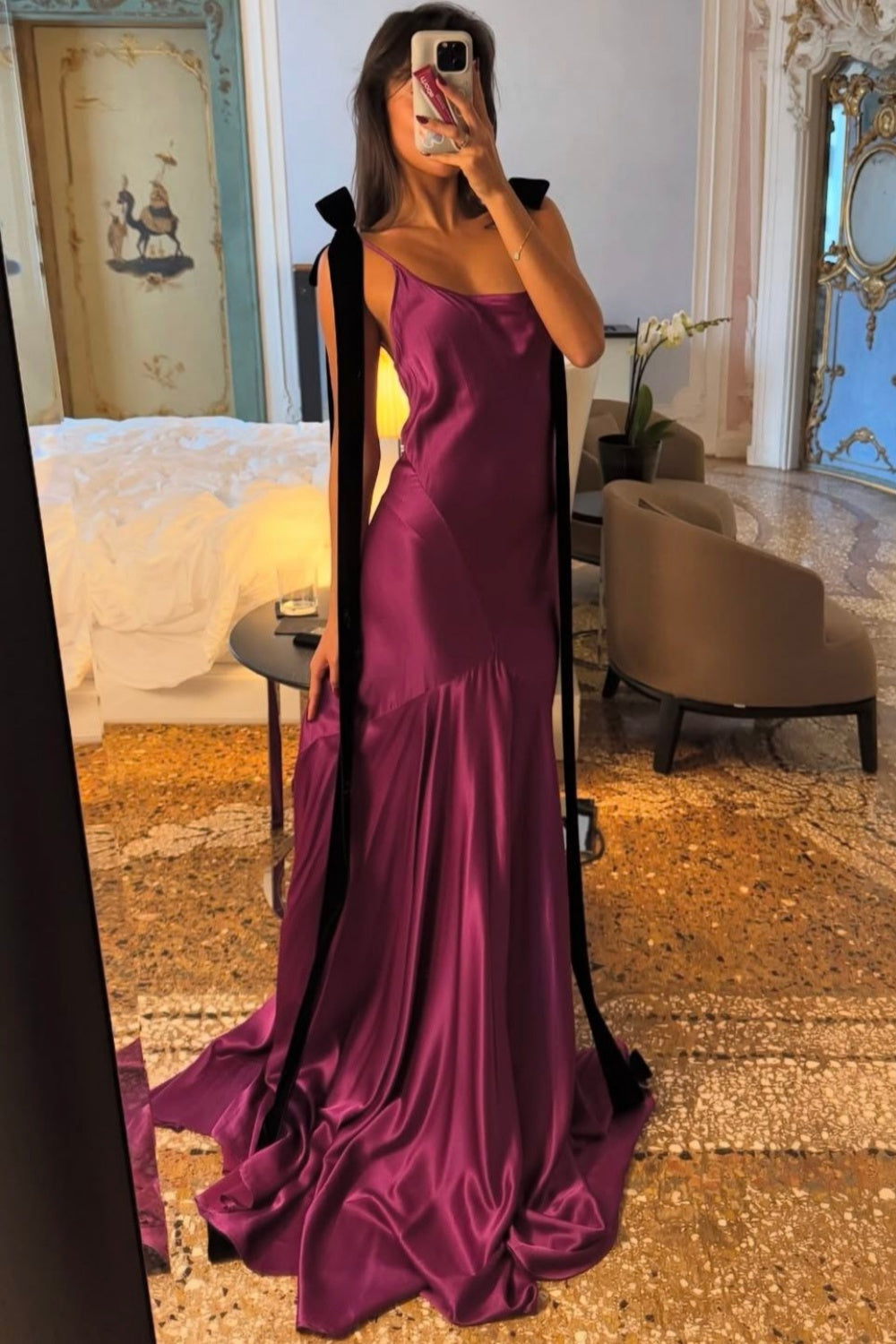 formaldressy-NEW STYLE PURPLE ELEGANT SATIN LONG FASHION DRESS Gh6328