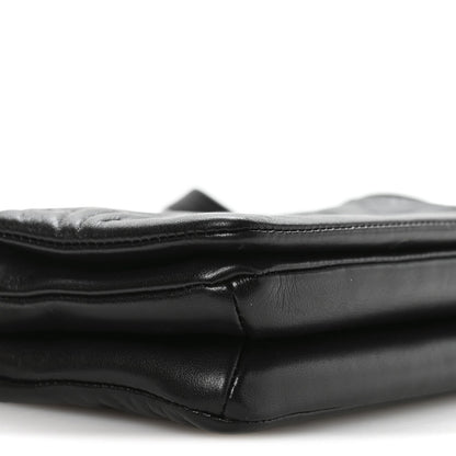 Lambskin Embossed Monogram Pochette Coussin Crossbody Black
