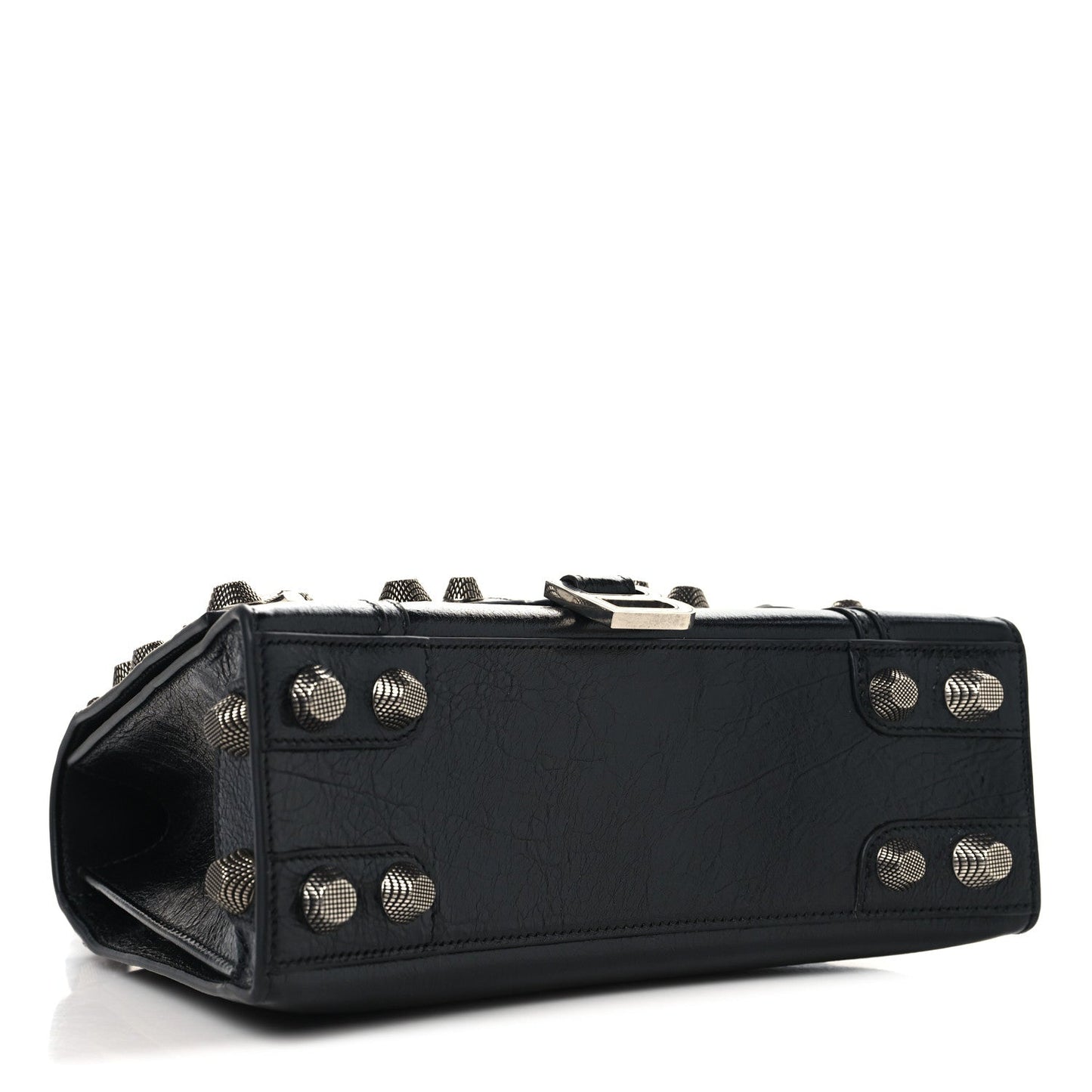Arena Lambskin Medium Hourglass X Le Cagole Top Handle Bag Black