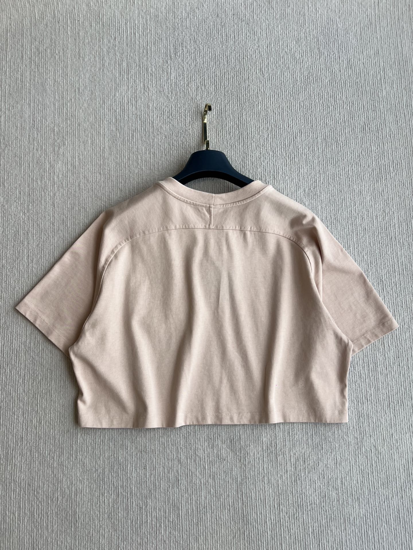 LV 25 Monogram Pocket Patch Iron Elastic Waist Set Light Pink Cotton