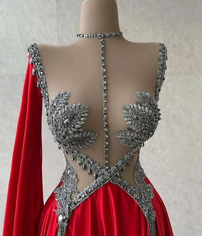 formaldressy-Red gorgeous exquisite beading sexy elegant long satin prom dress evening dress party dress gh5402
