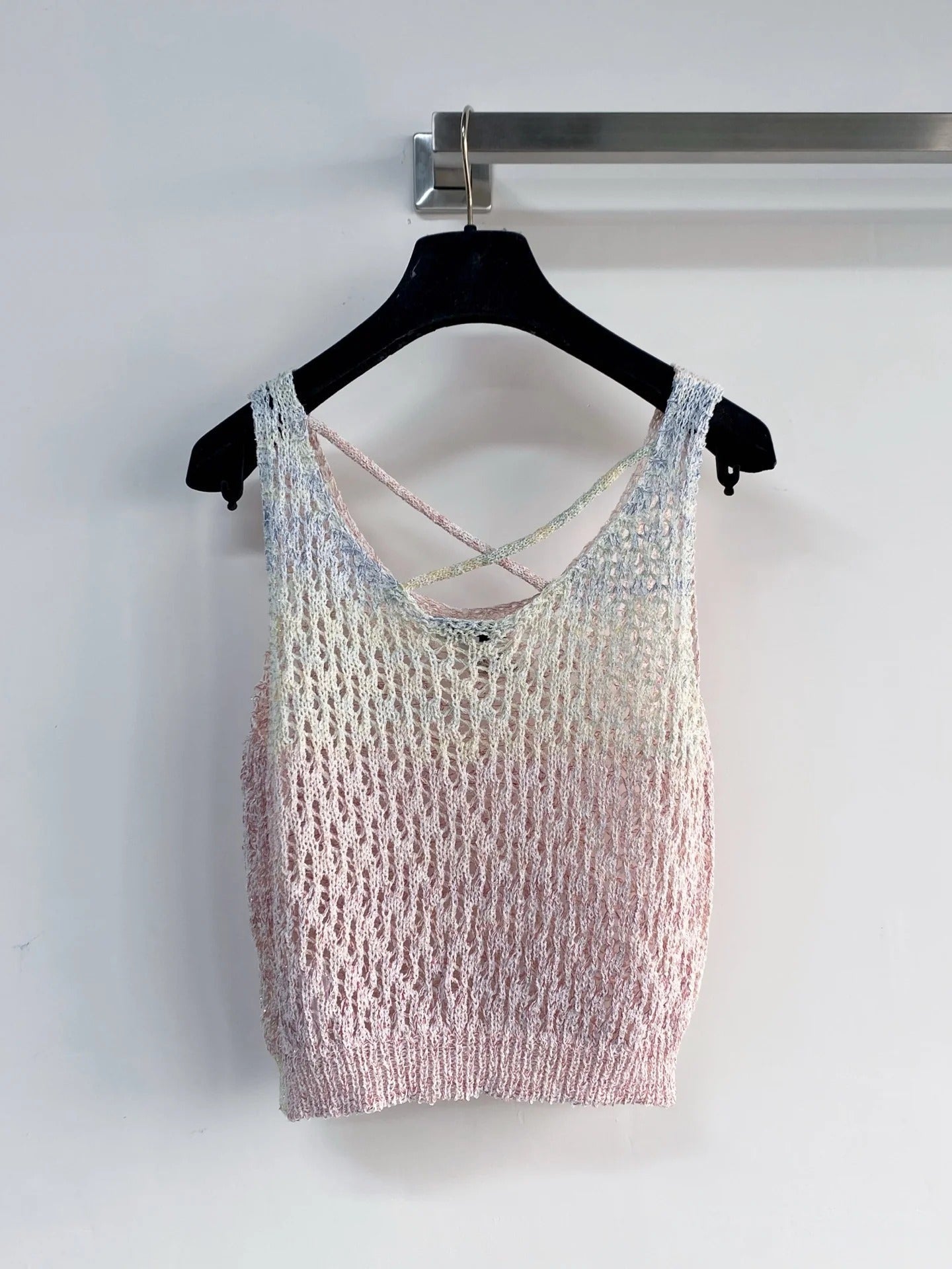 Chanel 2026 Vest Pink and Gray Wool Cashmere 166789