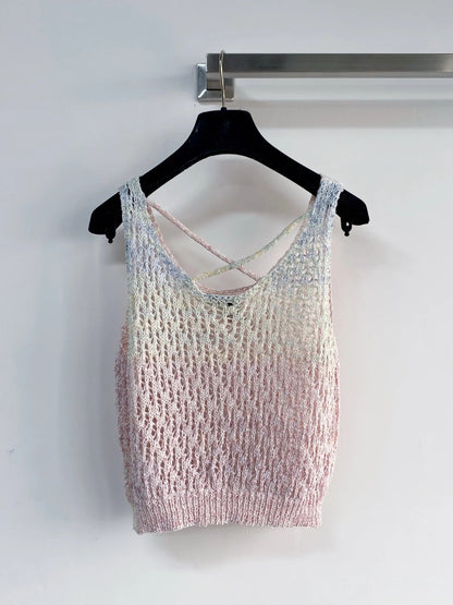 Chanel 2026 Vest Pink and Gray Wool Cashmere 166789