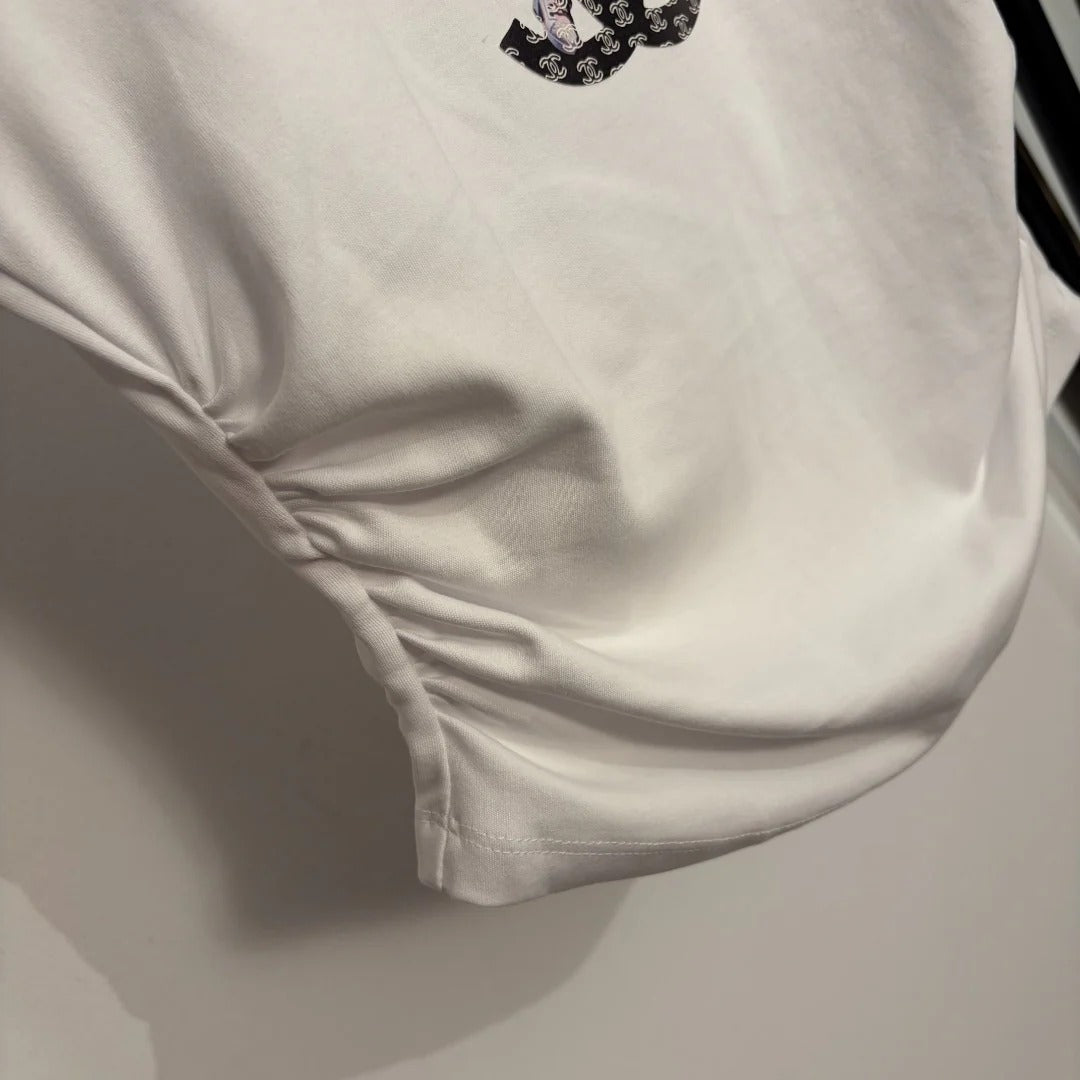 Chanel 2026 Elsa Princess Print Short-Sleeve T-Shirt White Cotton 150140