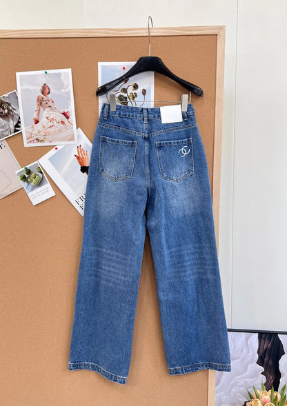 Chanel 2026 Jeans With Rhinestone Pockets Blue Cotton 148279