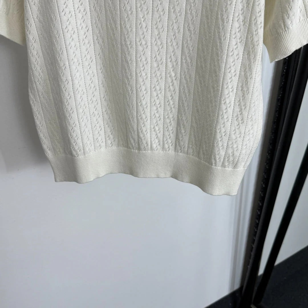 MIUMIU SHORT-SLEEVE KNIT TOP STYLE 397