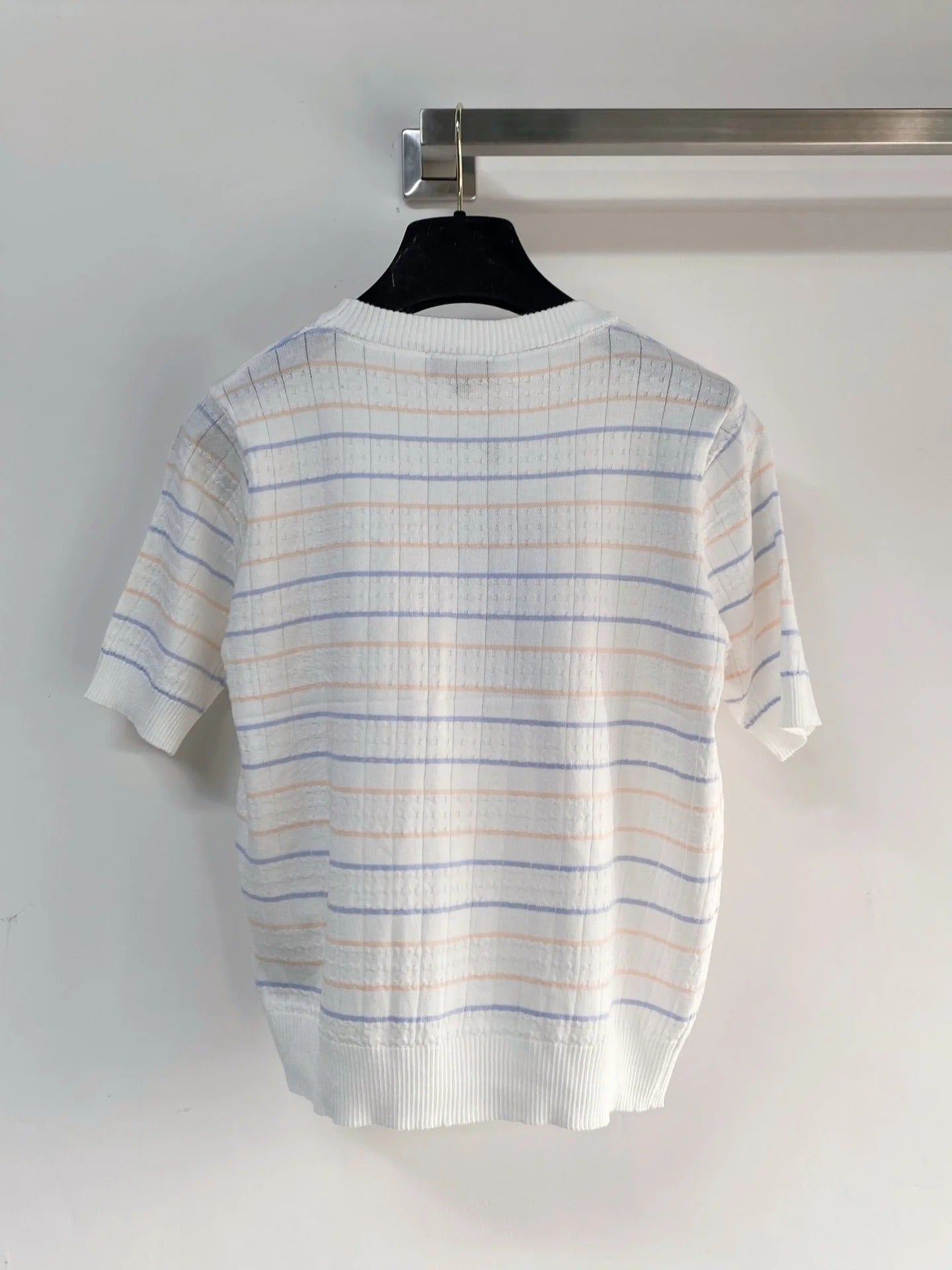 Chanel 2026 Short-sleeved T-shirt Green White Cashmere Wool 149440