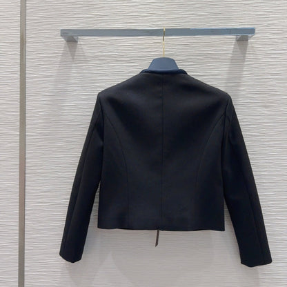 LV 25 Jacket Black Blue Polyester Wool