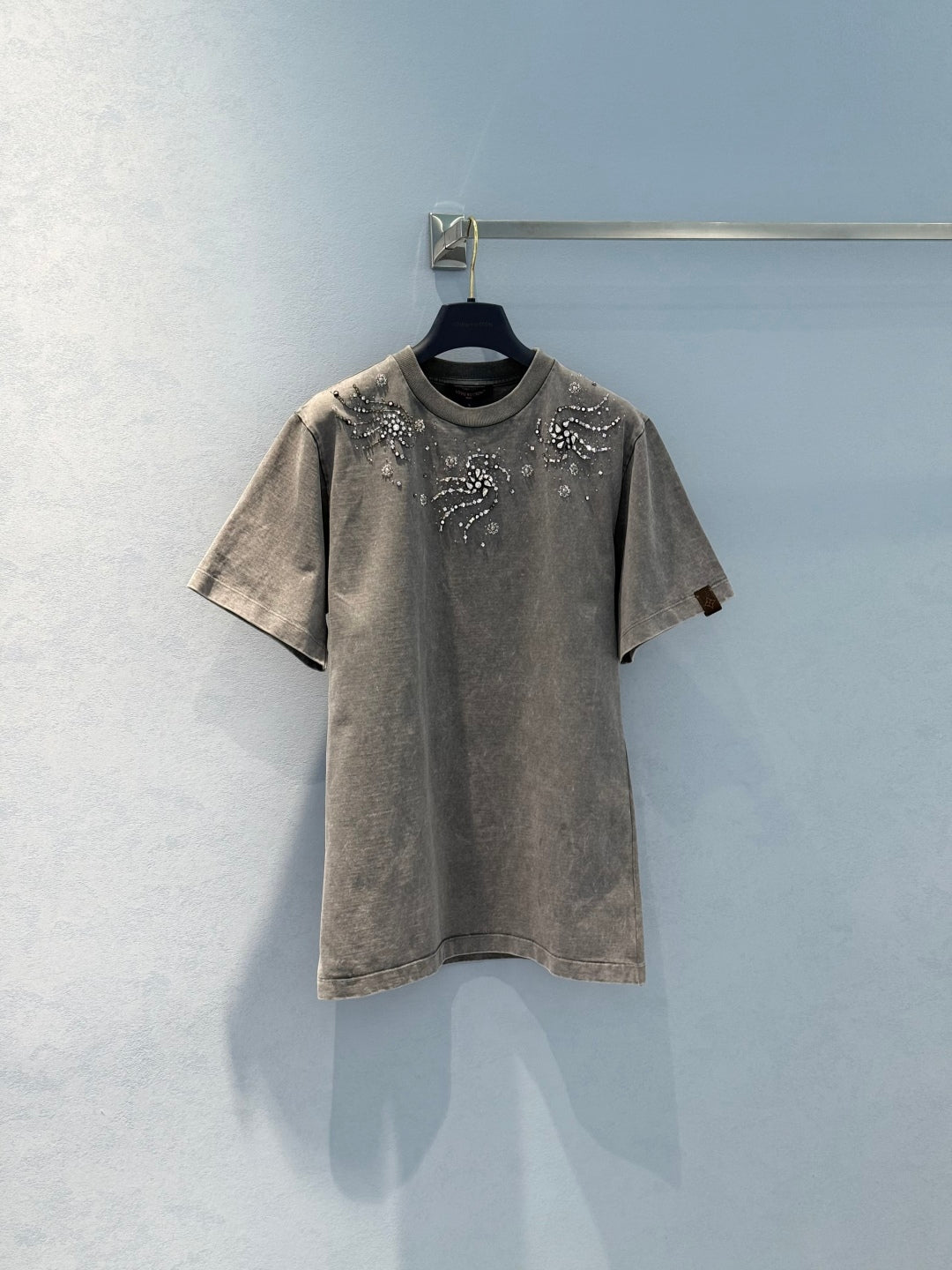 LV 25 Stir-Fried Old Diamond T-Shirt Grey Cotton