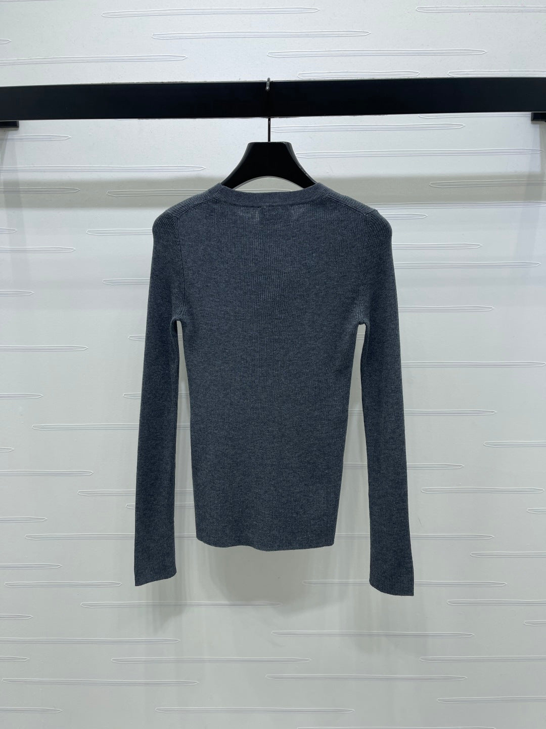 Prada Logo-Intarsia Wool Jumper Anthracite Grey Wool 351036
