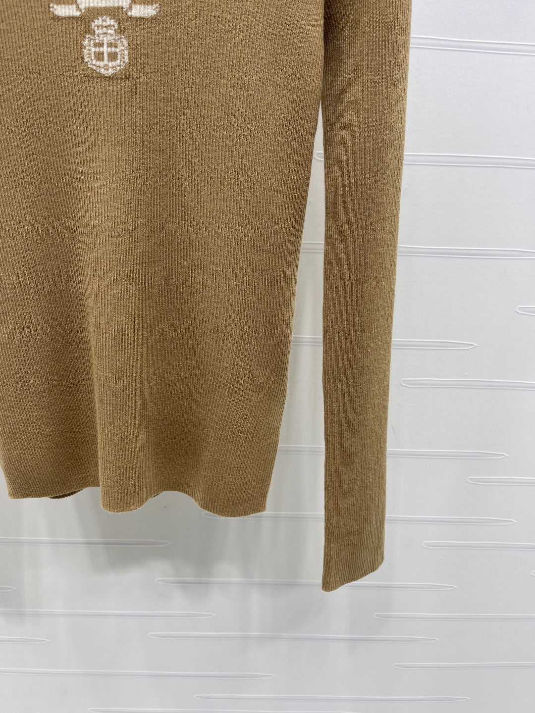 Prada Logo-Intarsia Wool Jumper Camel Wool 351032