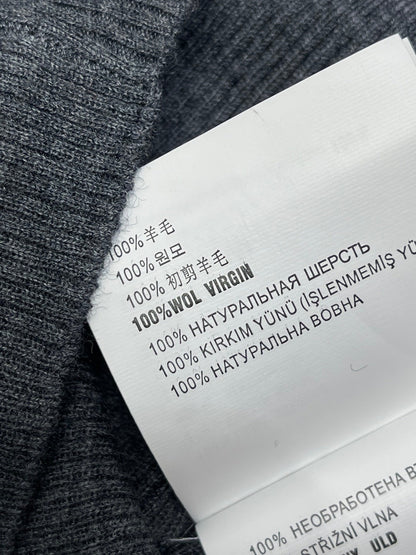 Prada Round Neck Knit Short-Sleeve Top Slate Gray Wool 351042
