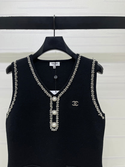 Chanel 2026 Vest Dress Black Wool Acrylic 136376