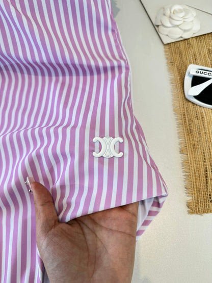 Celine Bikini Pink White Cotton 185843