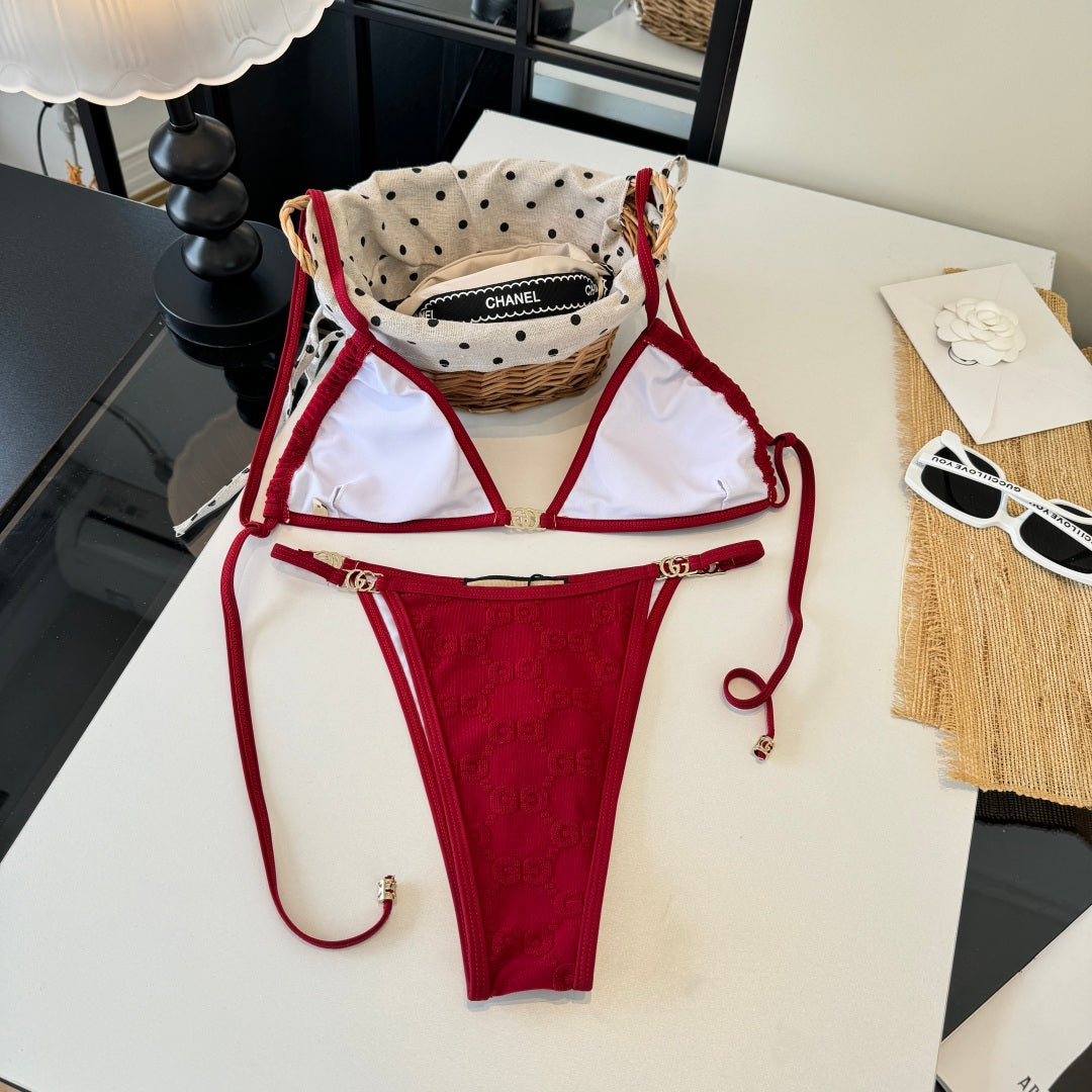 Gucci 26s Swimsuit Red Colorful Cotton 184238