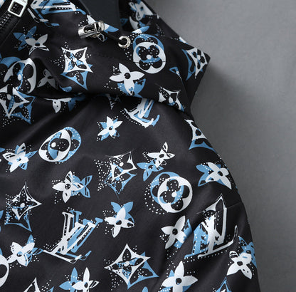 LV HOODED JACKET BLACK MONOGRAM 238982