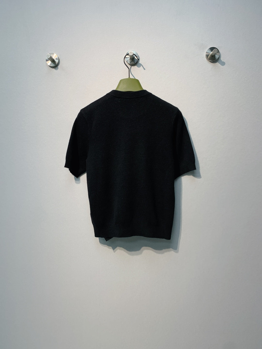 GG SS26 Knit Wool Top Embroidery Black Wool 350898