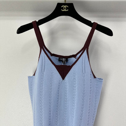 CC 26S Knit Cami Tank Top Blue Cotton 348993
