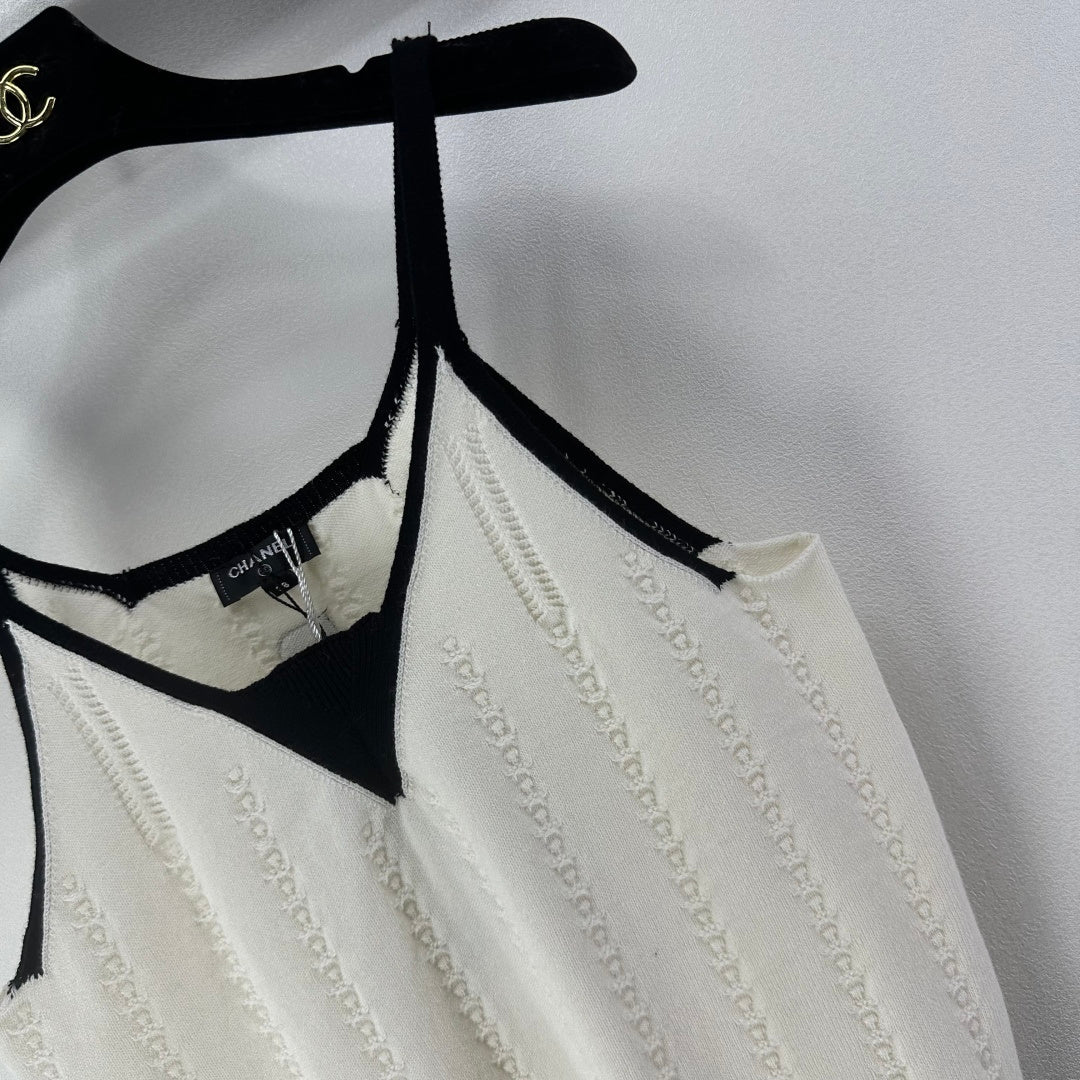 CC 26S Knit Cami Tank Top White Cotton 348994