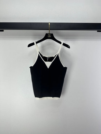 CC 26S Knit Cami Tank Top Black Cotton 348995