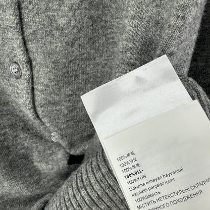 Miumiu 2026 Knit Long-Sleeve Cardigan Grey Wool 349068